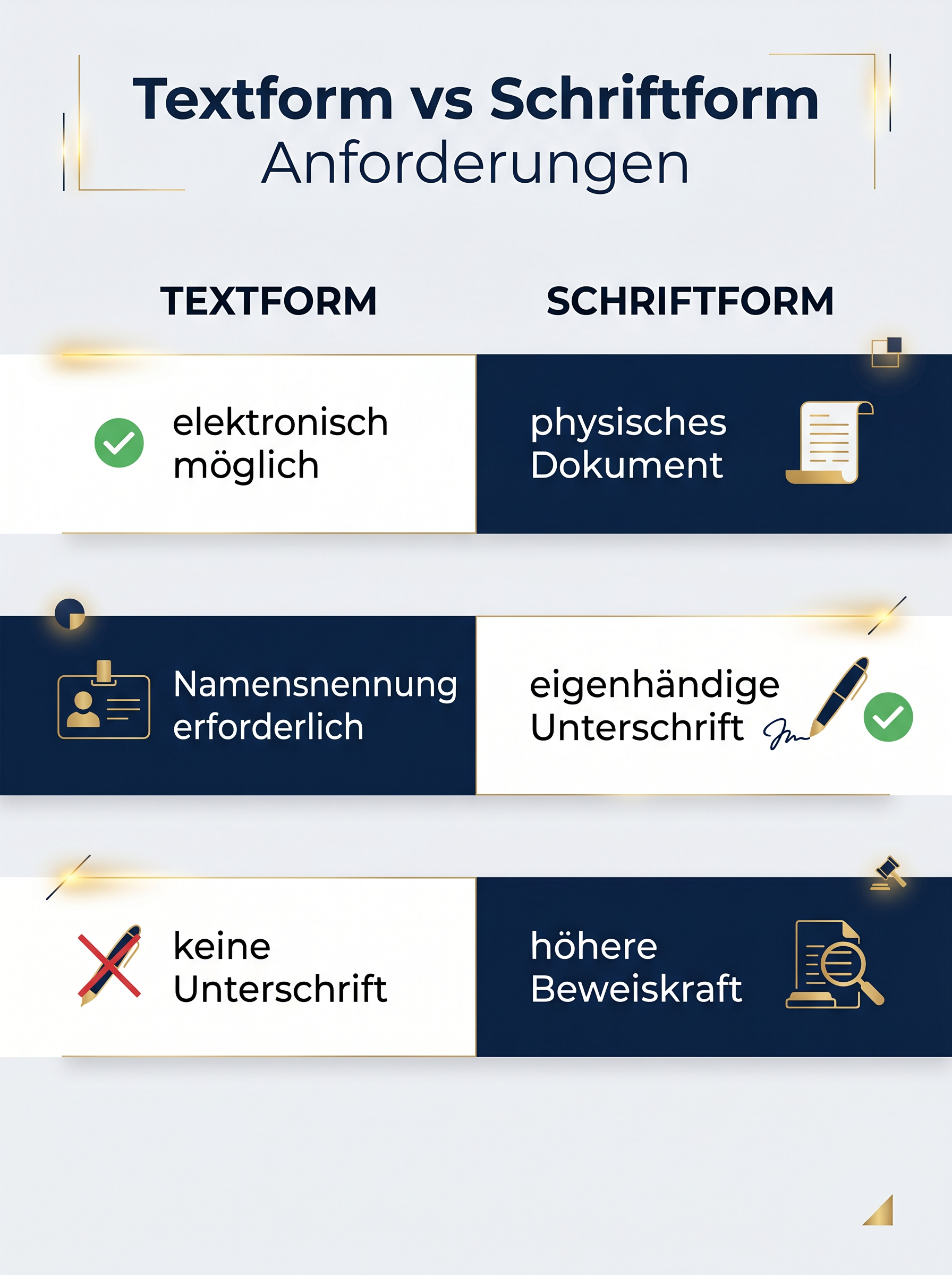 Textform vs Schriftform Anforderungen