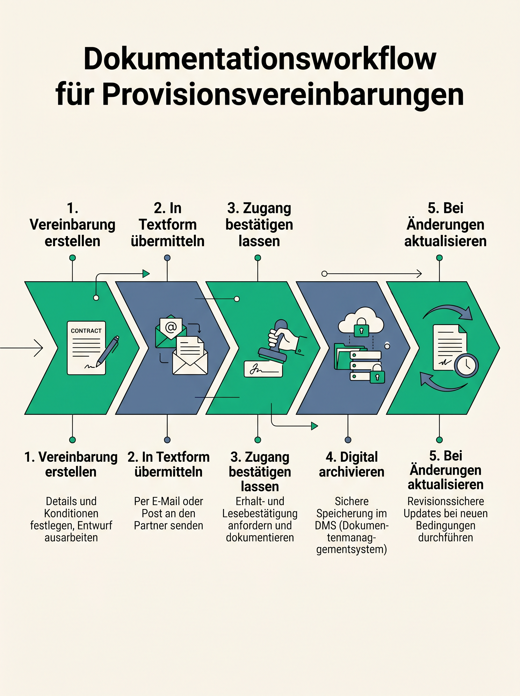 Dokumentationsworkflow für Provisionsvereinbarungen