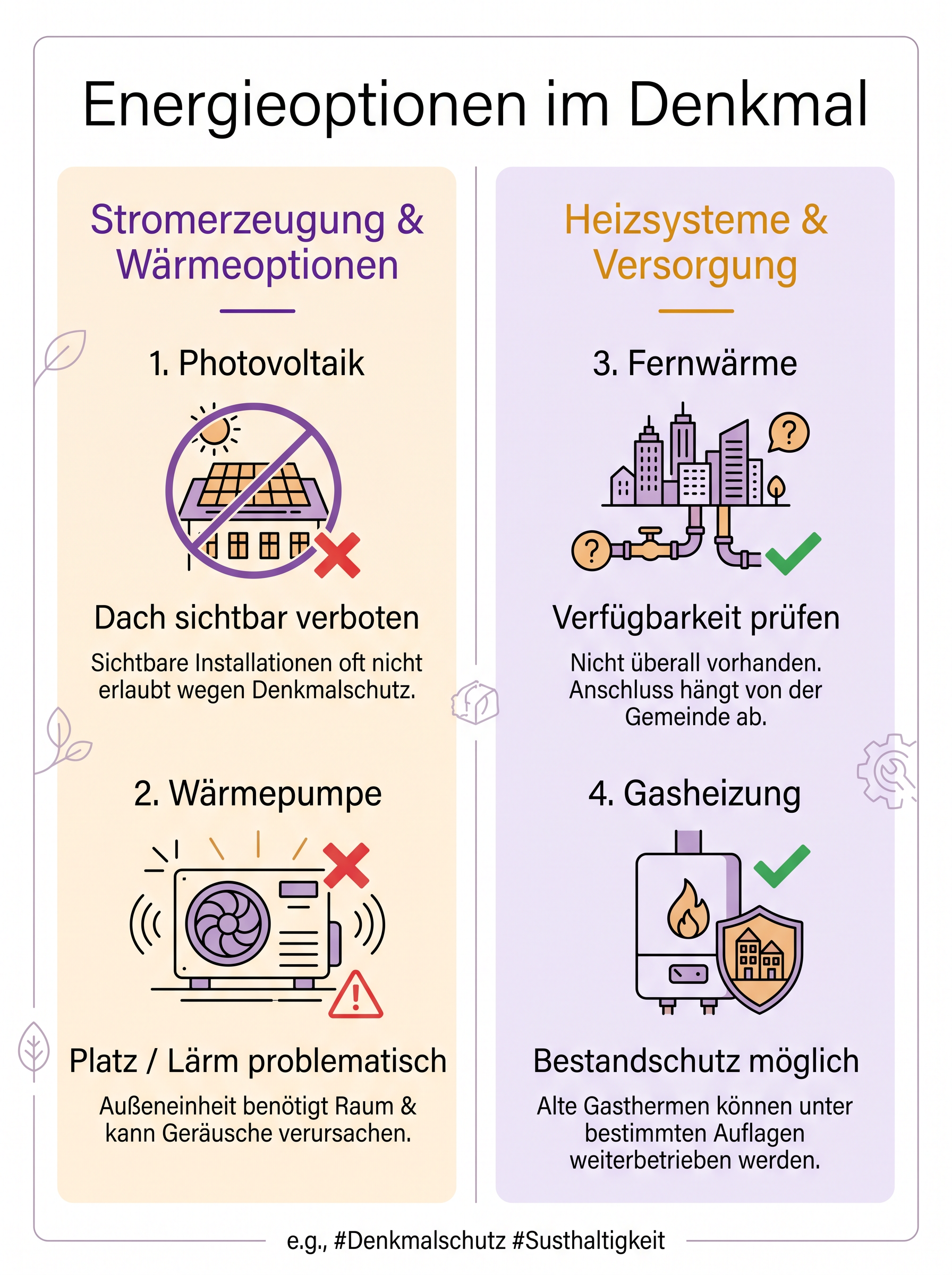 Energieoptionen im Denkmal