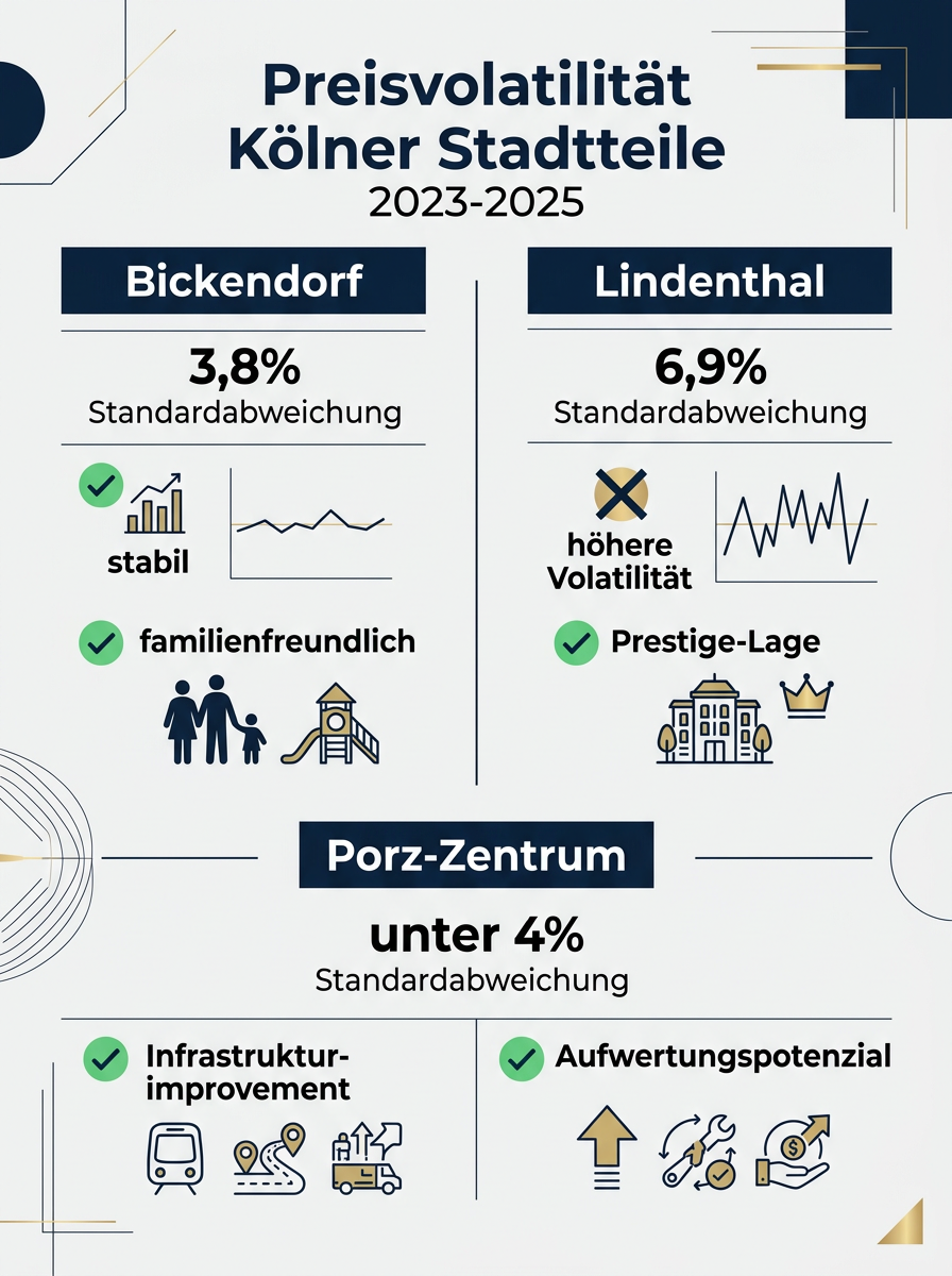 Preisvolatilität Kölner Stadtteile 2023-2025